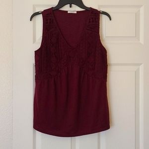 GUC Maurices Crochet/Lace Babydoll Style Tank Top